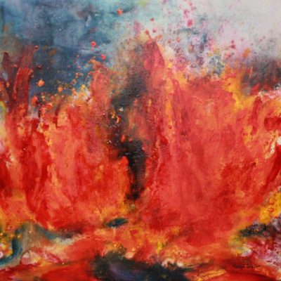 Volcanic Eruption I, Oil on canvas, 80x80 cm 