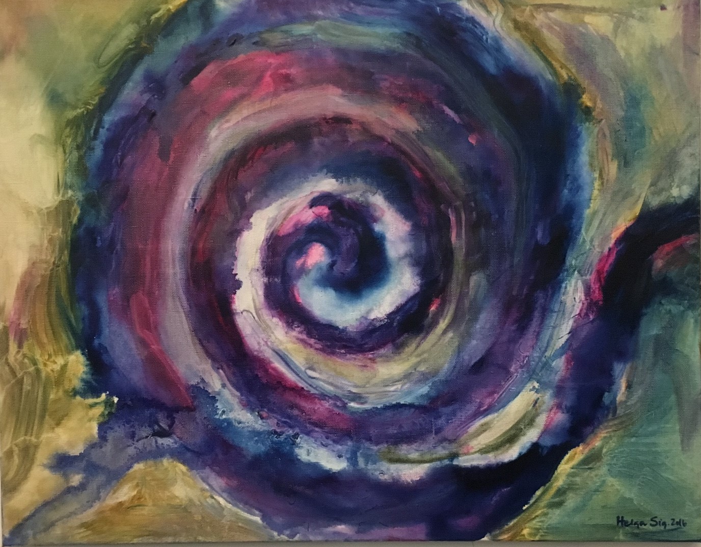 Oil Painting in the Exhibition Spirals and Explosins in Turninn/Smáratorg 2017